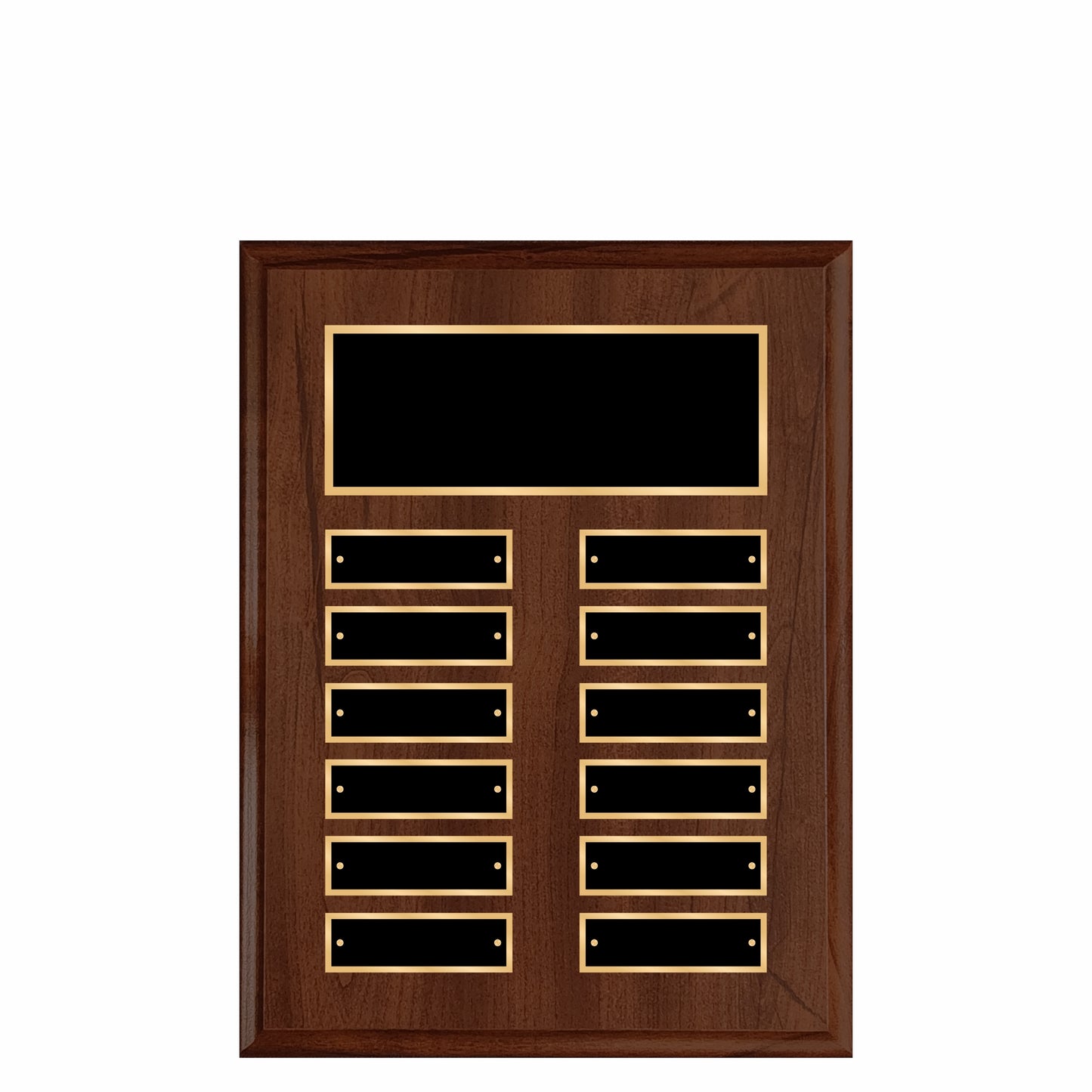 Cherry Finished Perpetual Plaque 9" X 12" - 12 Plates / Cherry