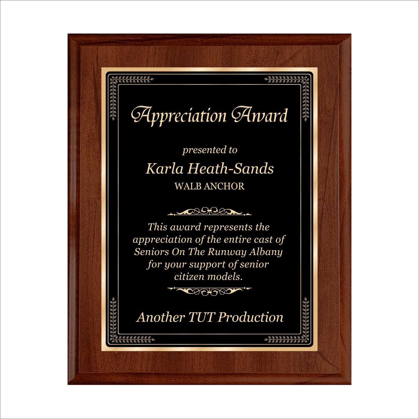 Cherry Finished Plaque 10.5" X 13" / Cherry / Elite Border