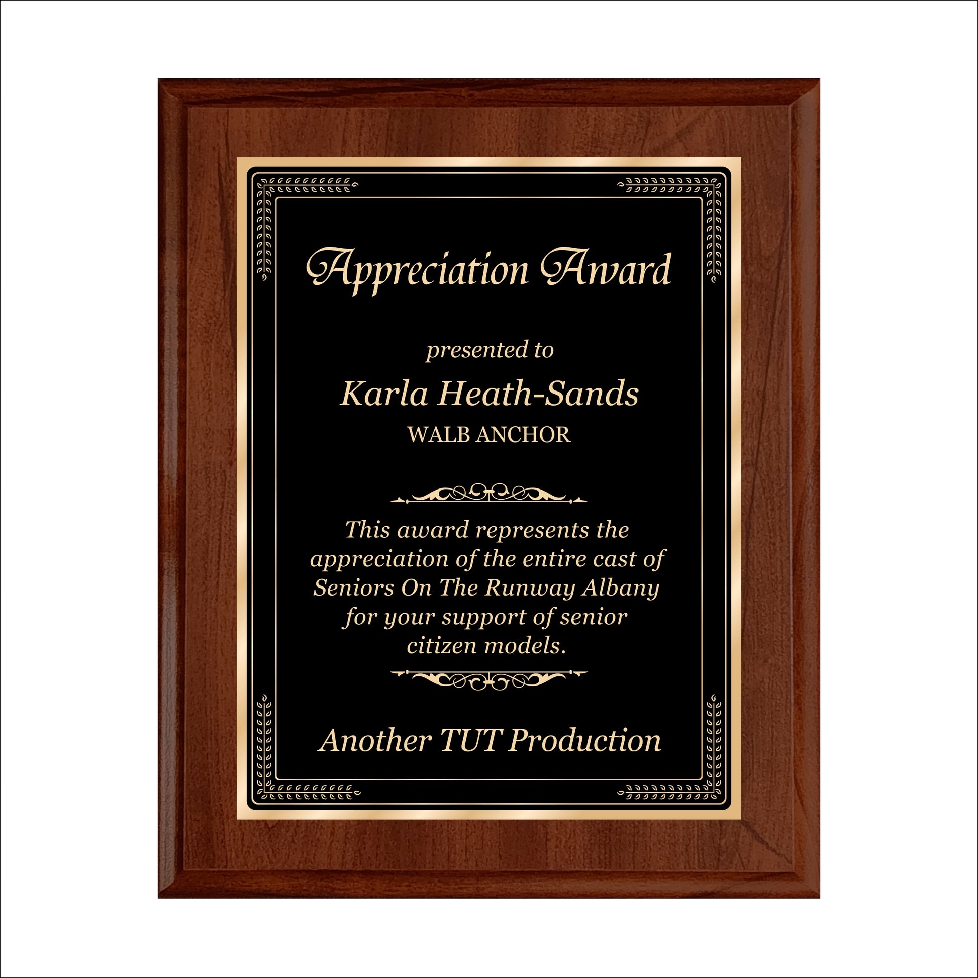 Cherry Finished Plaque 10.5" X 13" / Cherry / Elite Border