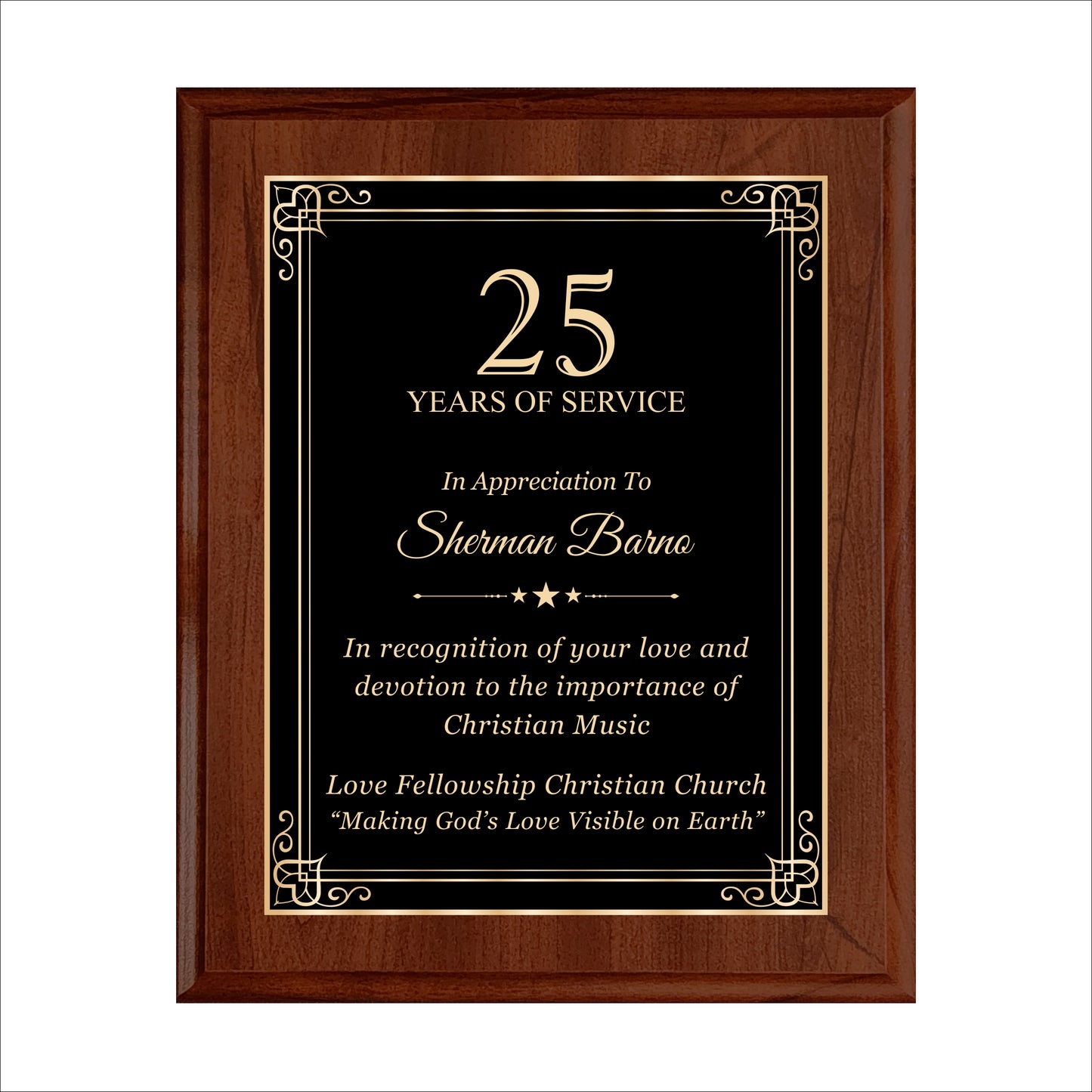 Cherry Finished Plaque 10.5" X 13" / Cherry / Hearts