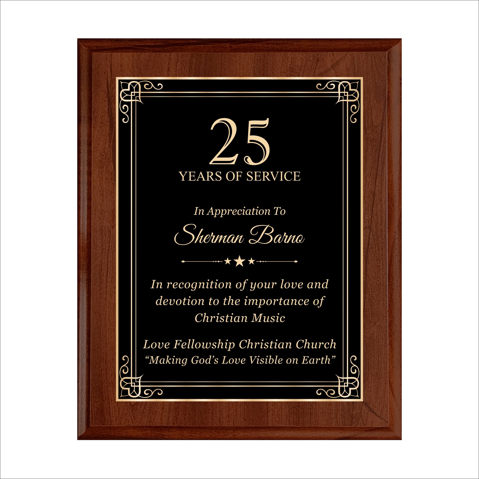 Cherry Finished Plaque 10.5" X 13" / Cherry / Hearts