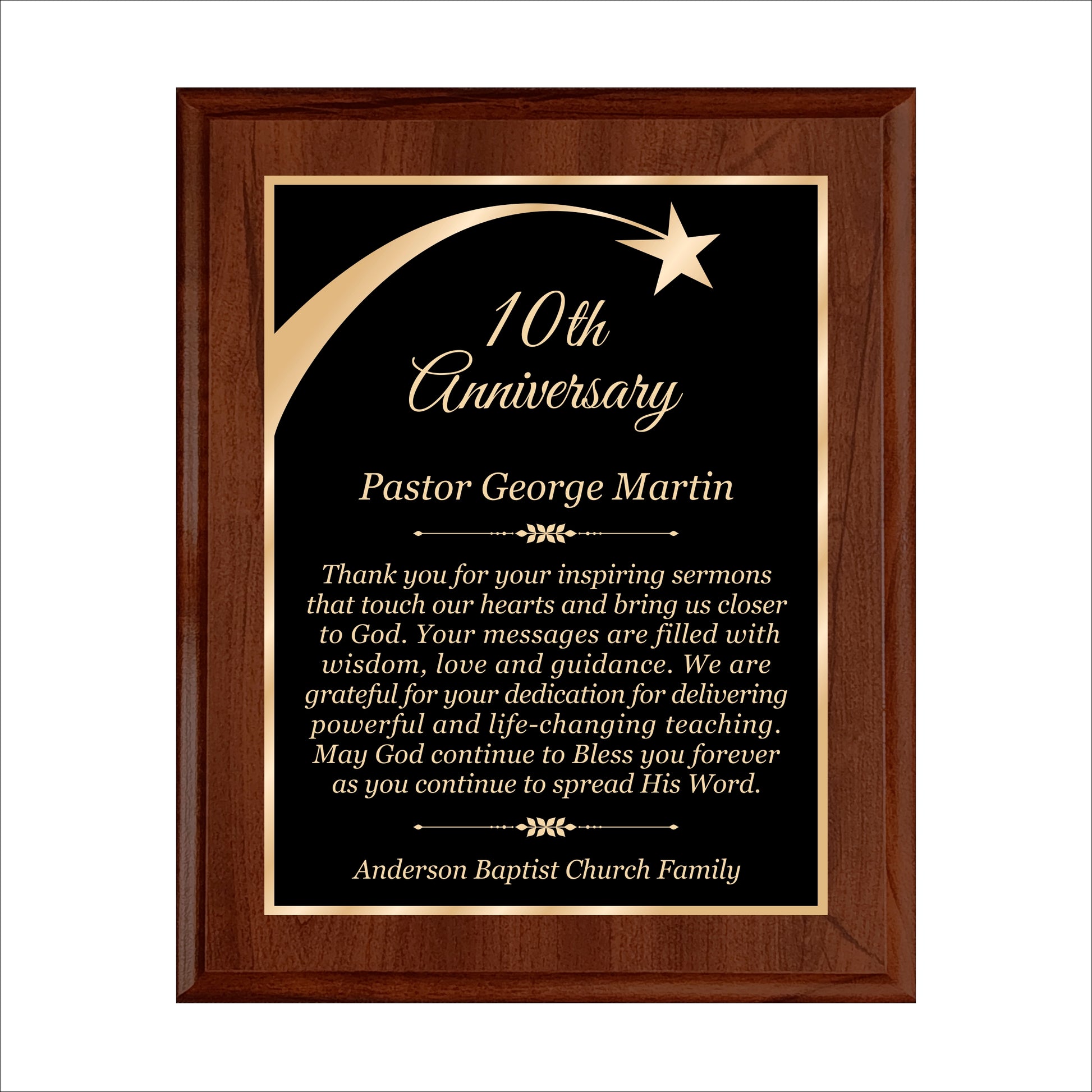 Cherry Finished Plaque 10.5" X 13" / Cherry / Shooting Star