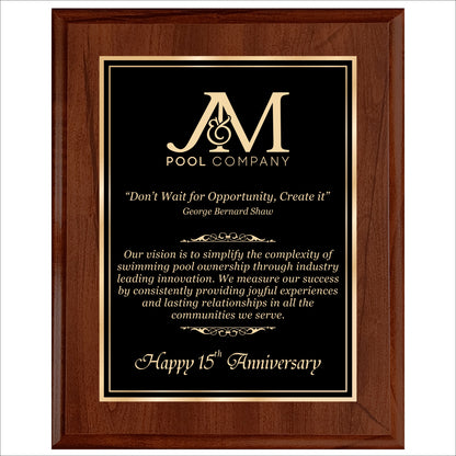 Cherry Finished Plaque 12" X 15" / Cherry / Double Border