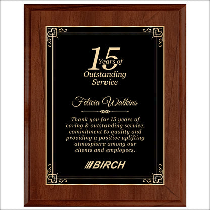 Cherry Finished Plaque 12" X 15" / Cherry / Hearts