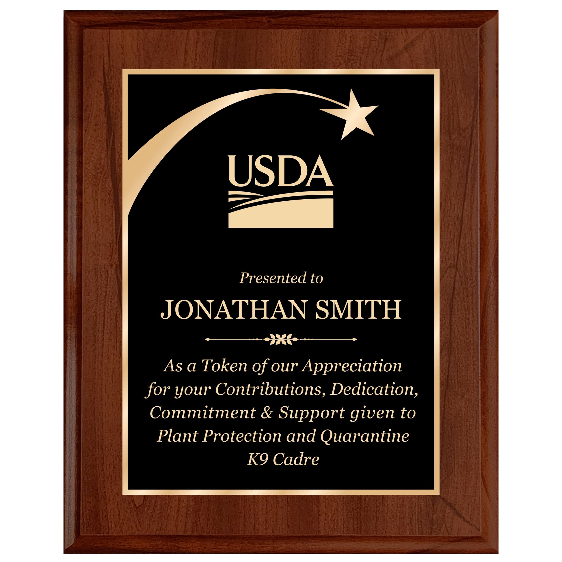 Cherry Finished Plaque 12" X 15" / Cherry / Shooting Star