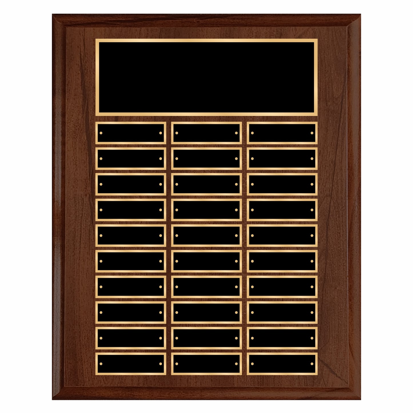 Cherry Finished Perpetual Plaque 12" X 15" - 30 Plates / Cherry