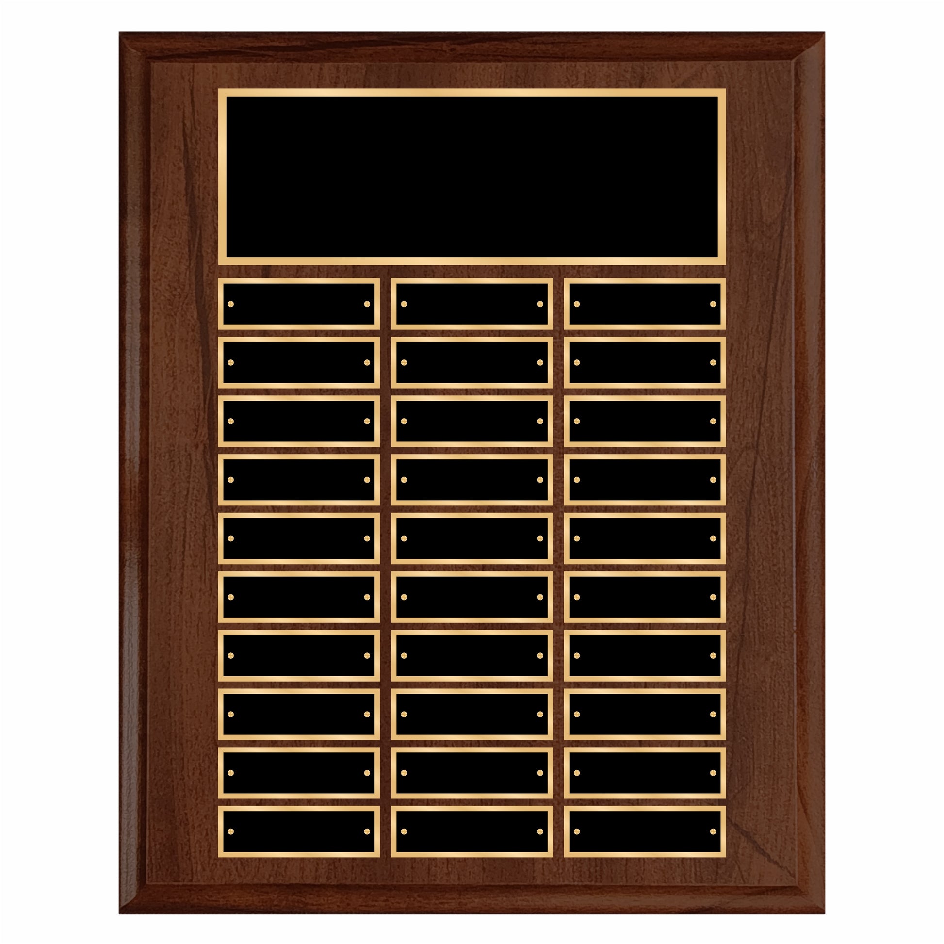 Cherry Finished Perpetual Plaque 12" X 15" - 30 Plates / Cherry