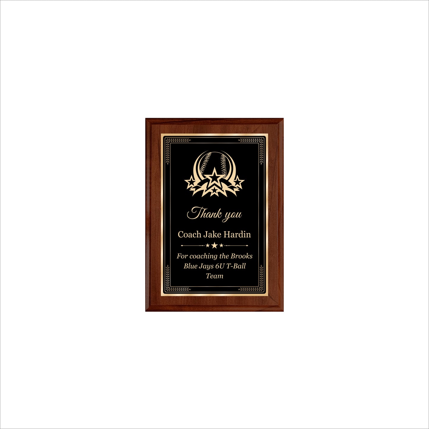 Cherry Finished Plaque 5" X 7" / Cherry / Elite Border