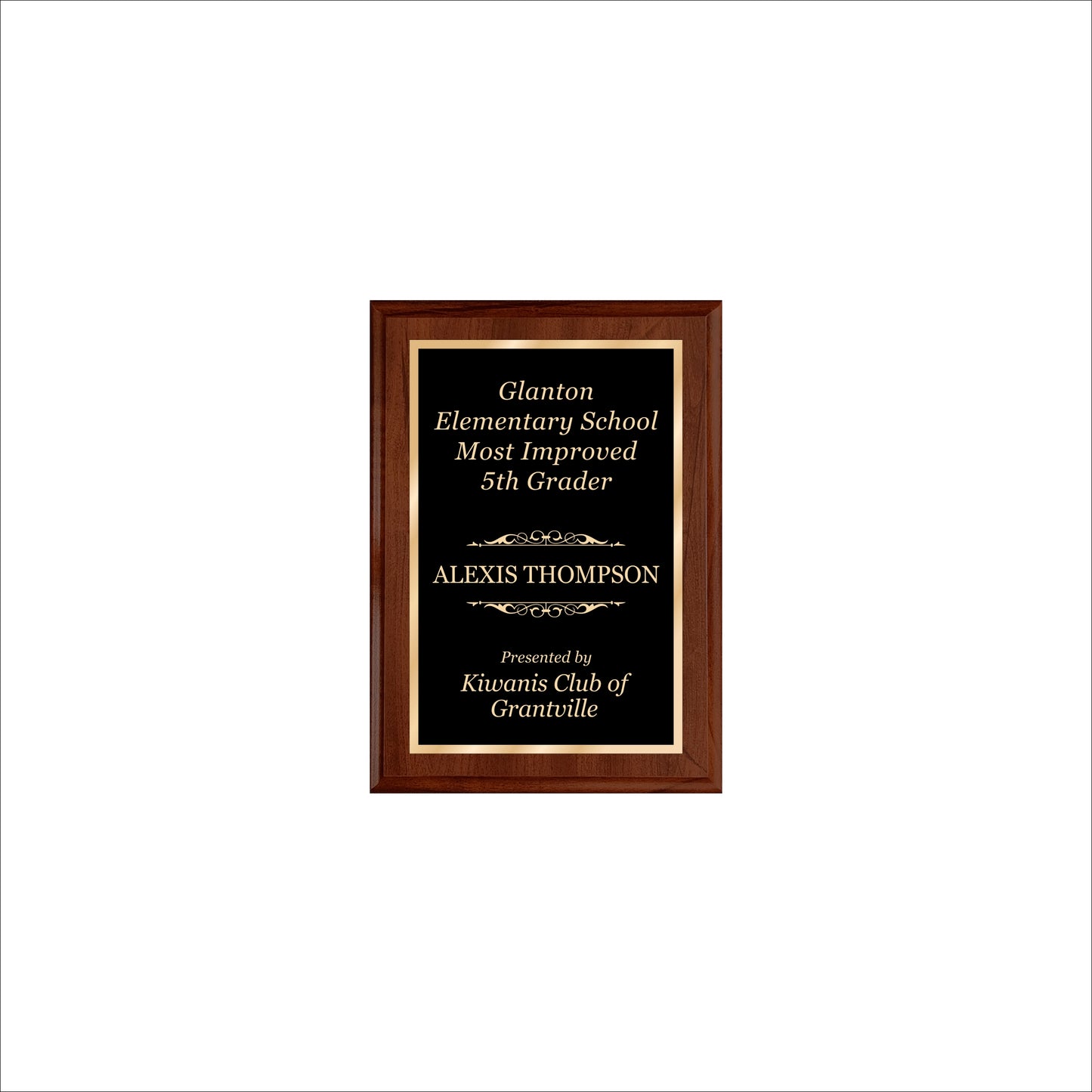 Cherry Finished Plaque 5" X 7" / Cherry / Single Border