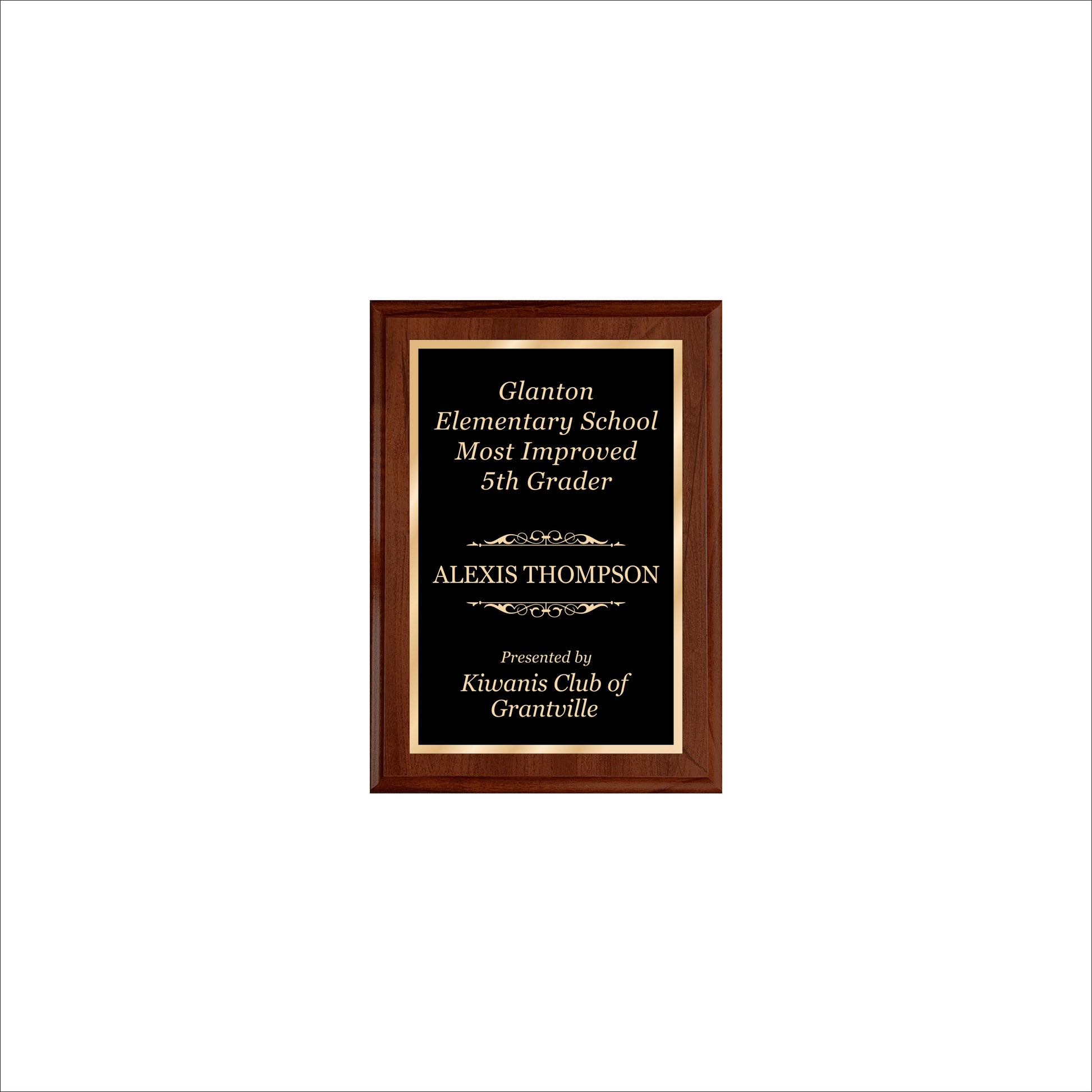 Cherry Finished Plaque 5" X 7" / Cherry / Single Border