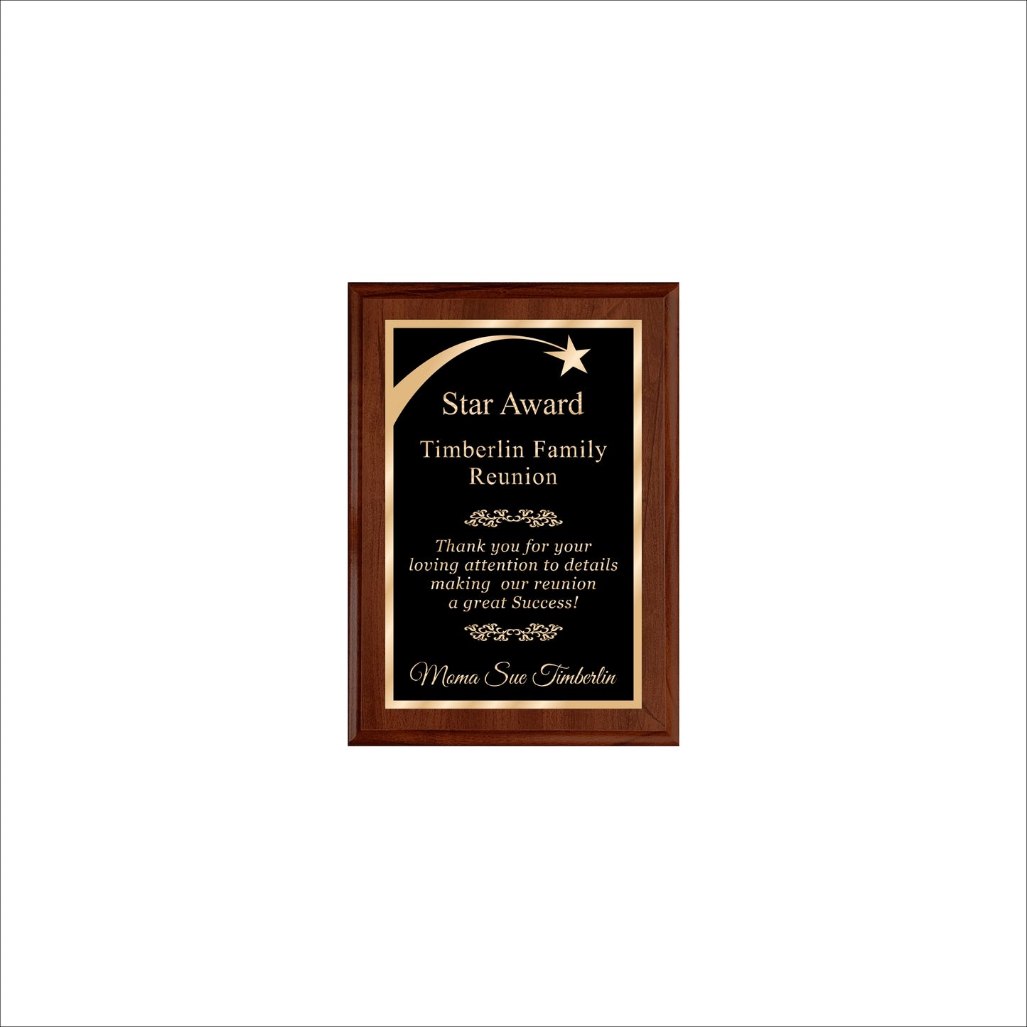 Cherry Finished Plaque 5" X 7" / Cherry / Shooting Star