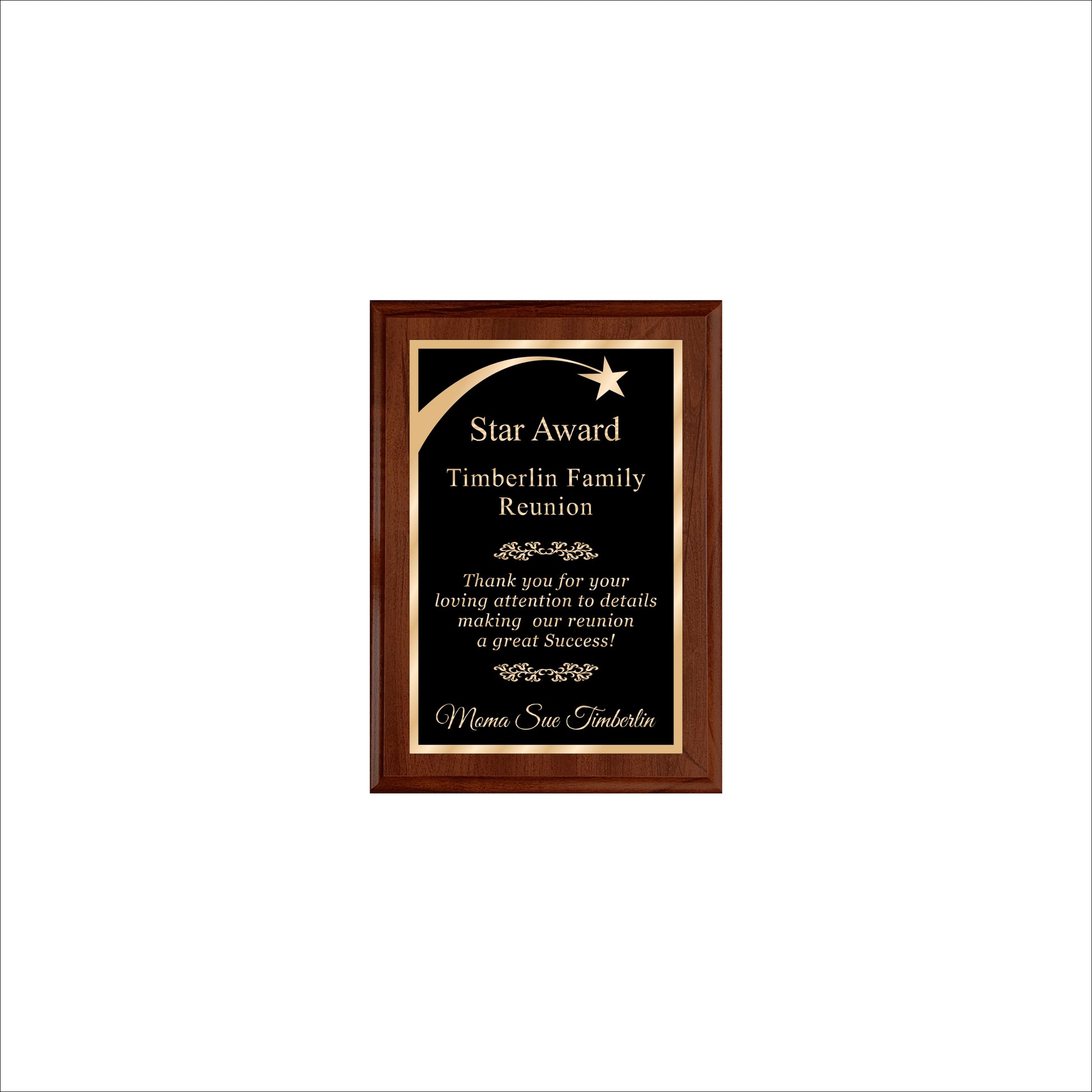 Cherry Finished Plaque 5" X 7" / Cherry / Shooting Star
