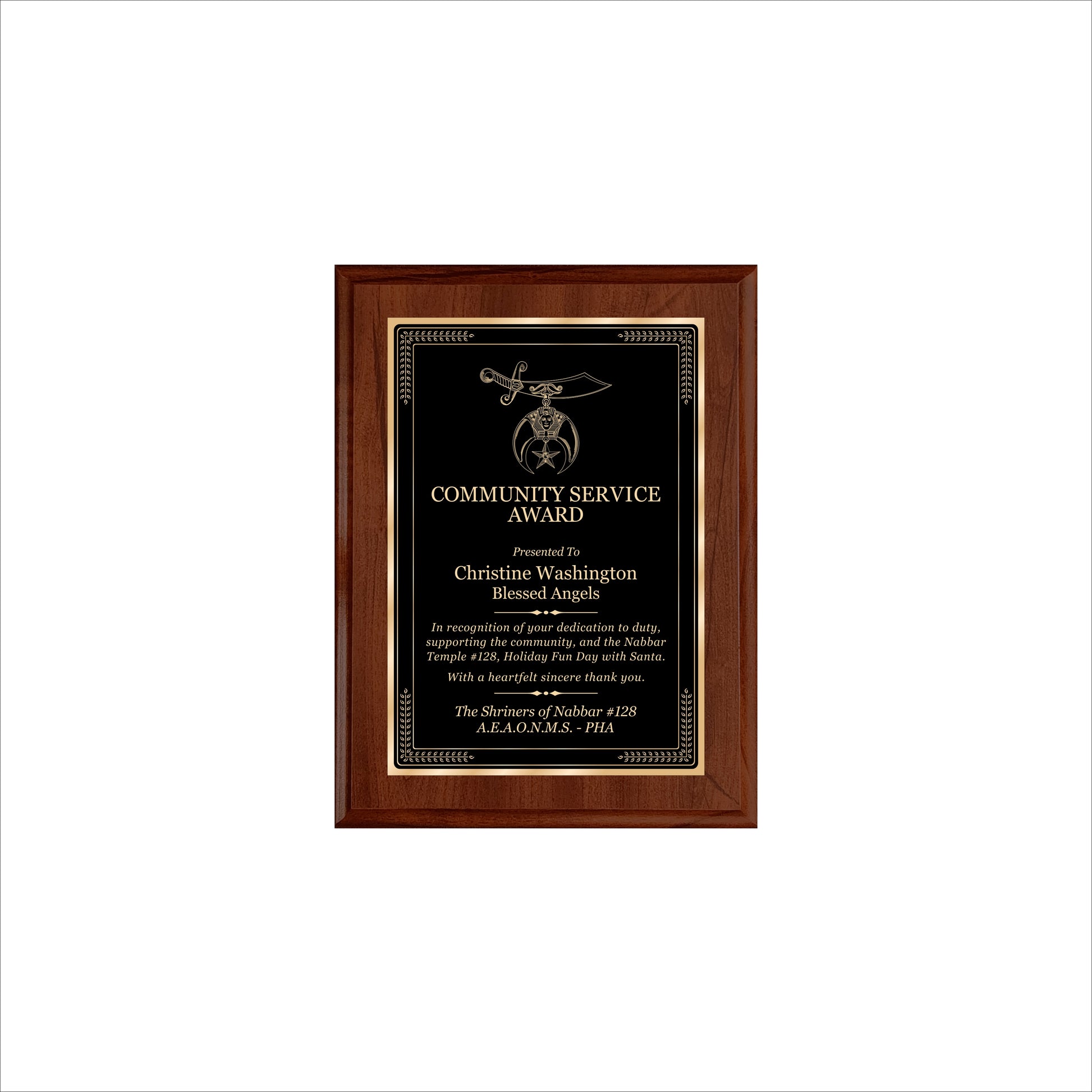 Cherry Finished Plaque 6" X 8" / Cherry / Elite Border