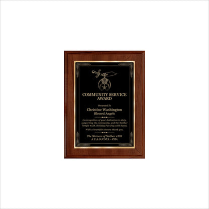 Cherry Finished Plaque 6" X 8" / Cherry / Elite Border