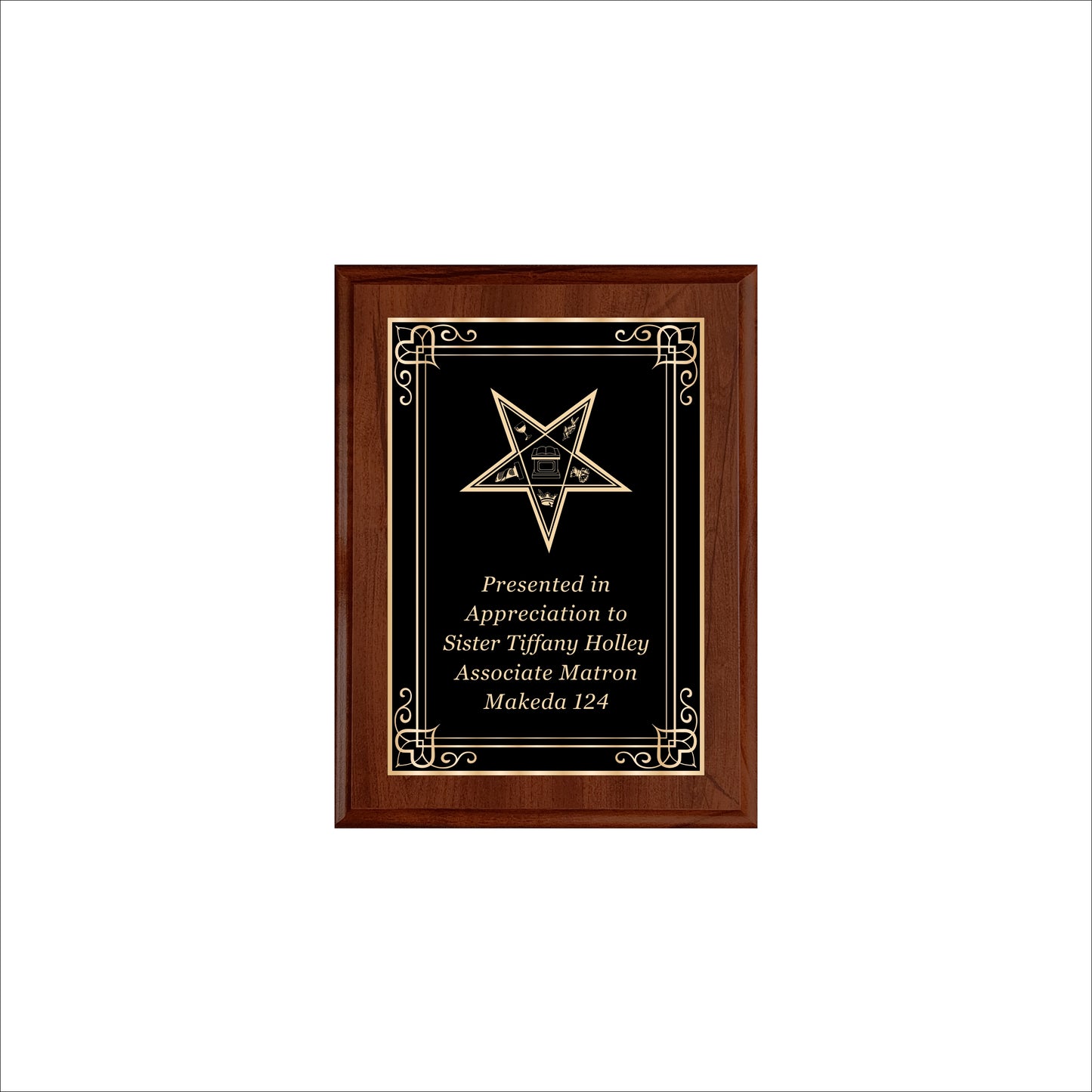 Cherry Finished Plaque 6" X 8" / Cherry / Hearts