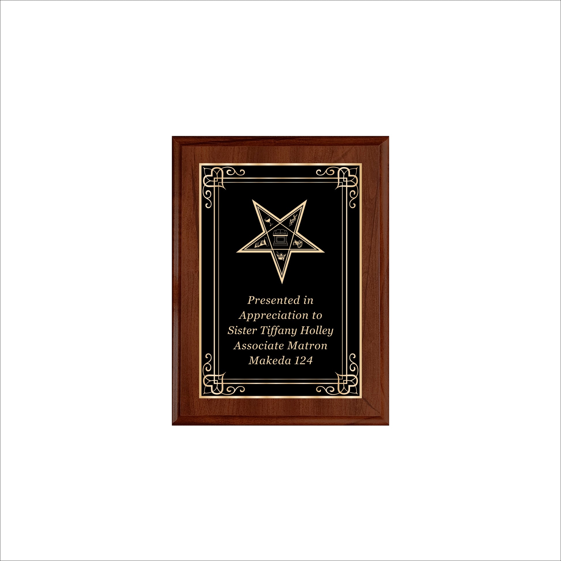 Cherry Finished Plaque 6" X 8" / Cherry / Hearts