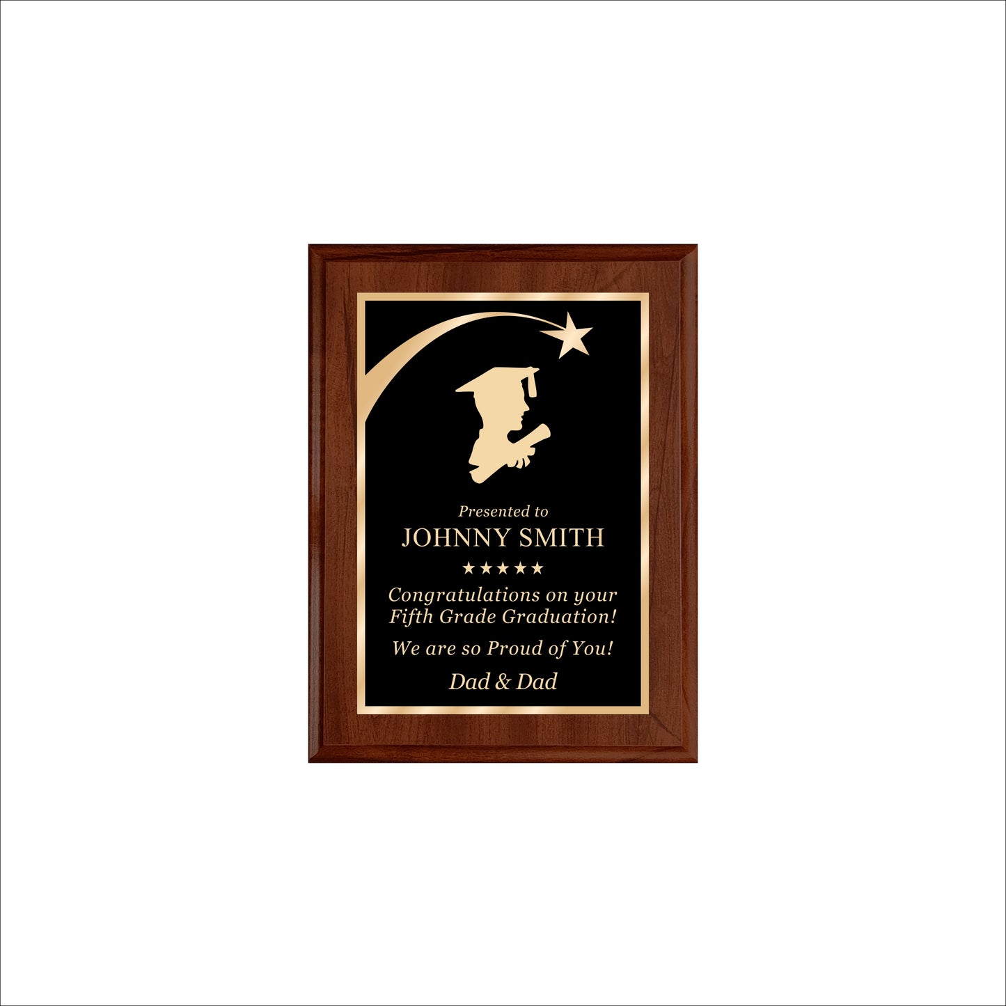 Cherry Finished Plaque 6" X 8" / Cherry / Shooting Star