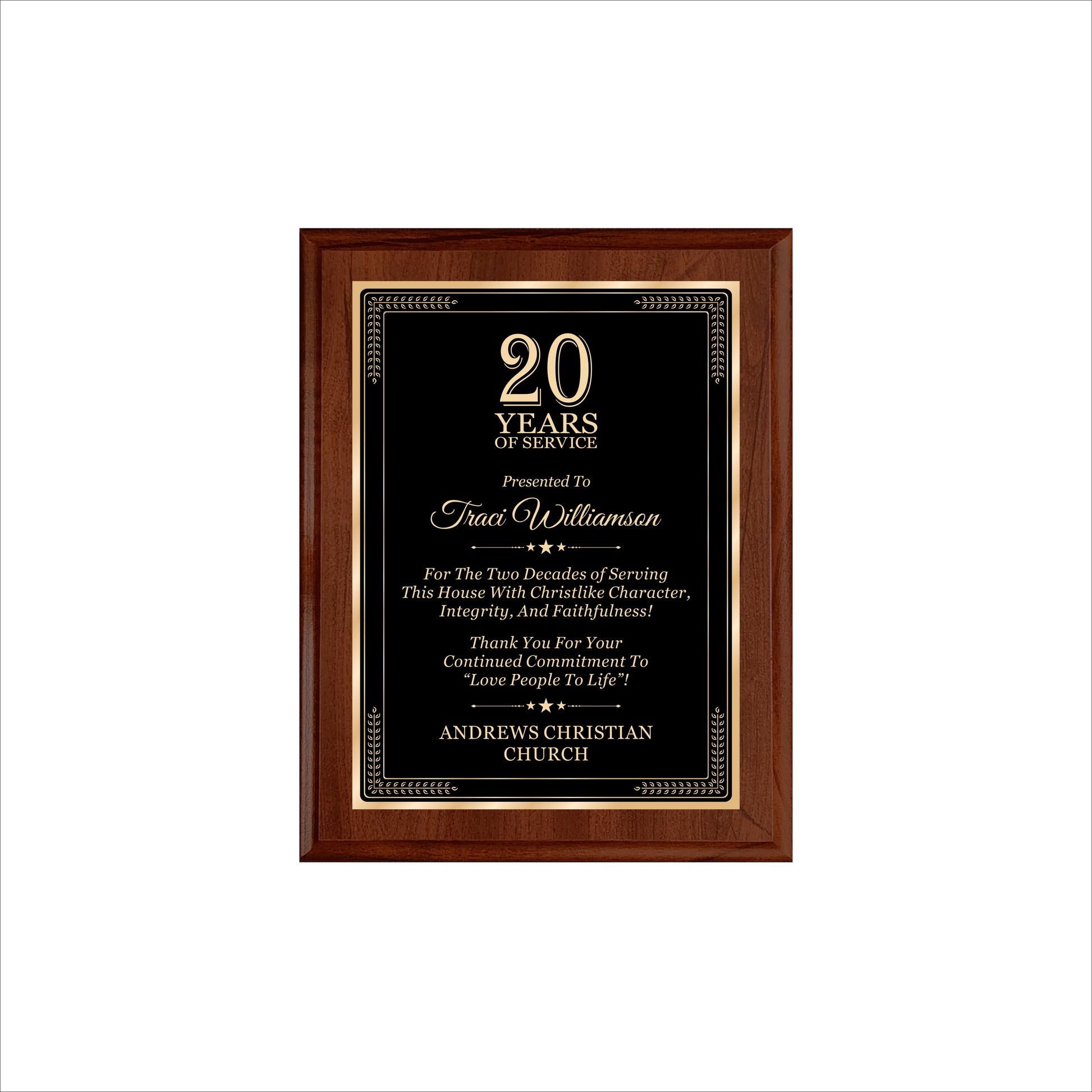 Cherry Finished Plaque 7" X 9" / Cherry / Elite Border