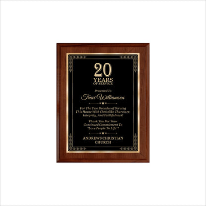 Cherry Finished Plaque 7" X 9" / Cherry / Elite Border