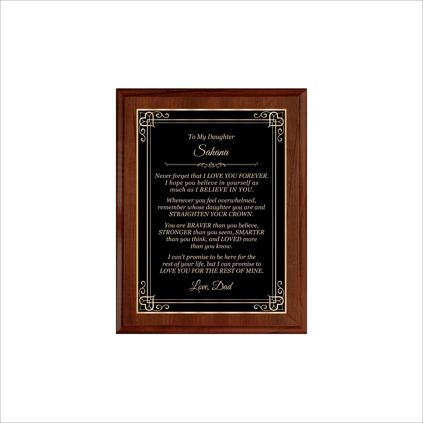 Cherry Finished Plaque 7" X 9" / Cherry / Hearts