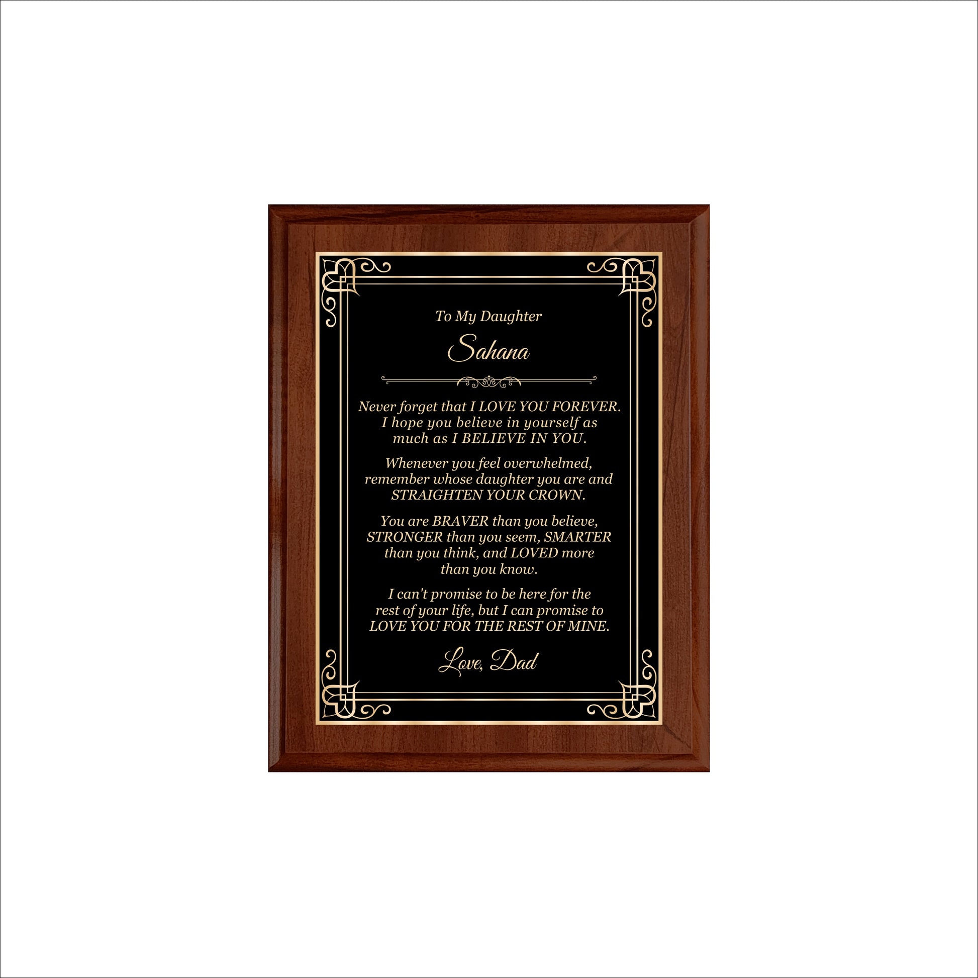 Cherry Finished Plaque 7" X 9" / Cherry / Hearts