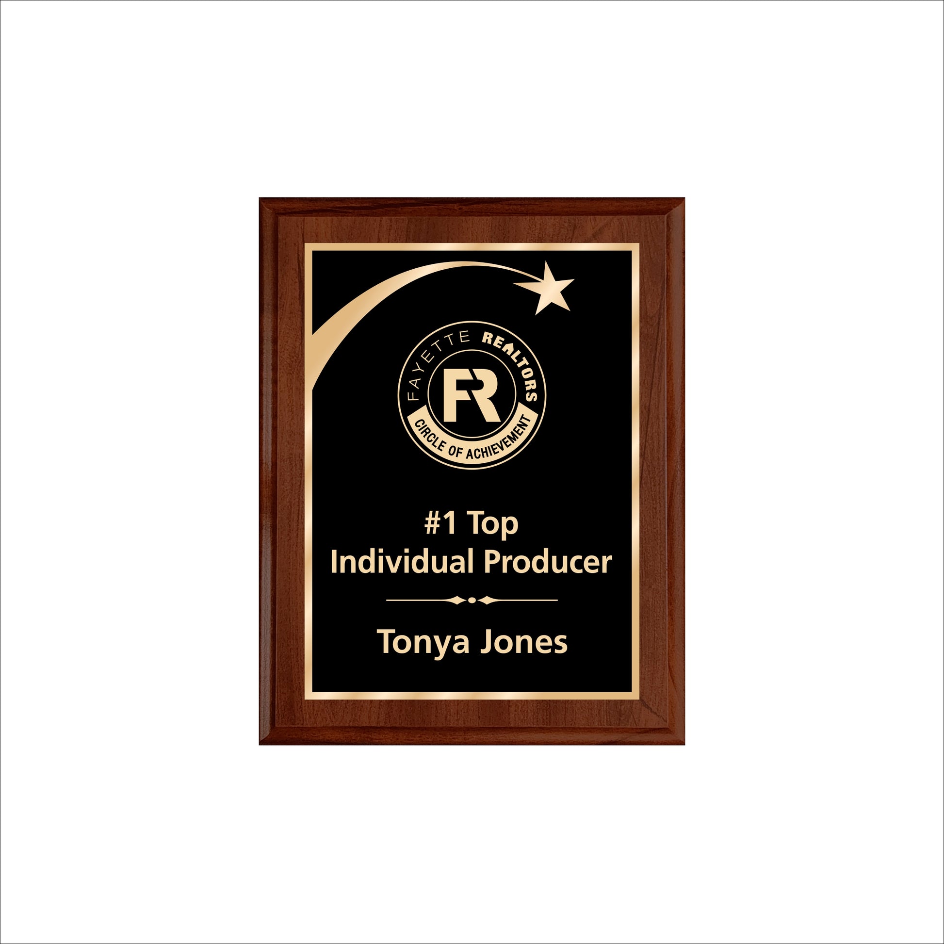 Cherry Finished Plaque 7" X 9" / Cherry / Shooting Star