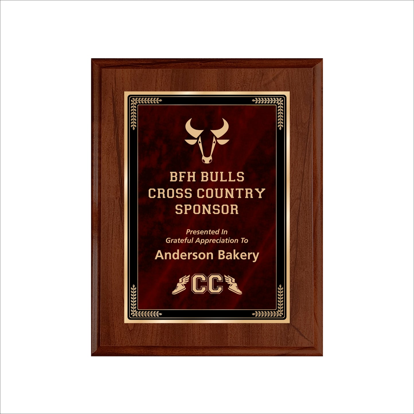 Designer Red Sienna Marble Cherry Plaque 7" X 9" / Cherry / Marble Mist Red Sienna