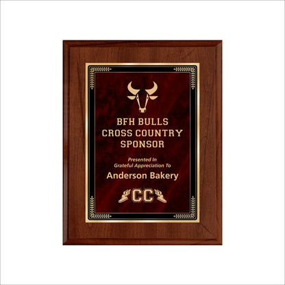 Designer Red Sienna Marble Cherry Plaque 7" X 9" / Cherry / Marble Mist Red Sienna