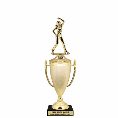 Stippled Cup Hip Hop Trophy 13.4" / Gold
