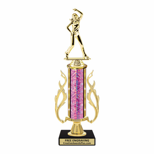 Flaming Hip Hop Trophy 13.4" / Gold