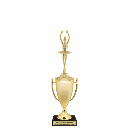 Stippled Cup Ballerina Trophy 11.75" / Gold