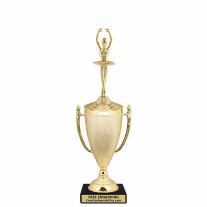Stippled Cup Ballerina Trophy 13.5" / Gold
