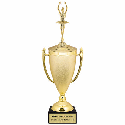 Stippled Cup Ballerina Trophy 15.75" / Gold