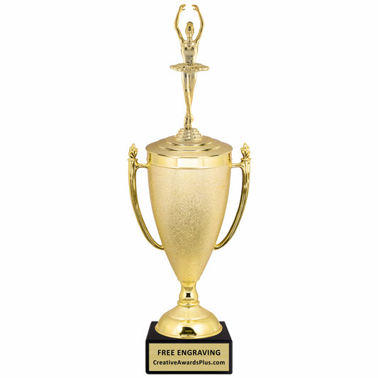 Stippled Cup Ballerina Trophy 15.75" / Gold