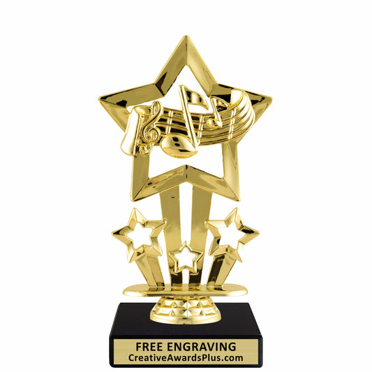 Starlight Music Trophy 6.75" / Gold