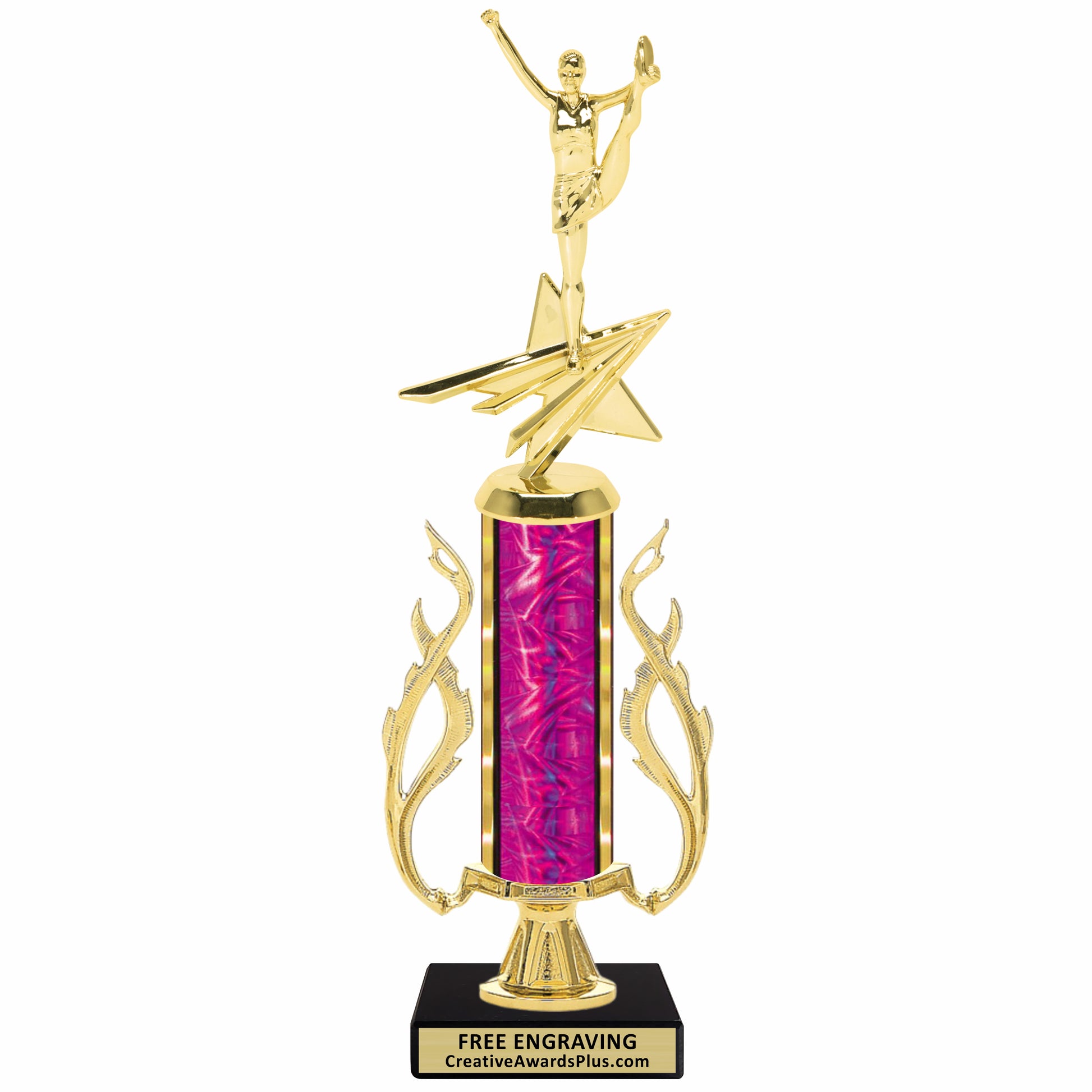Flaming Cheer Trophy 14" / Gold