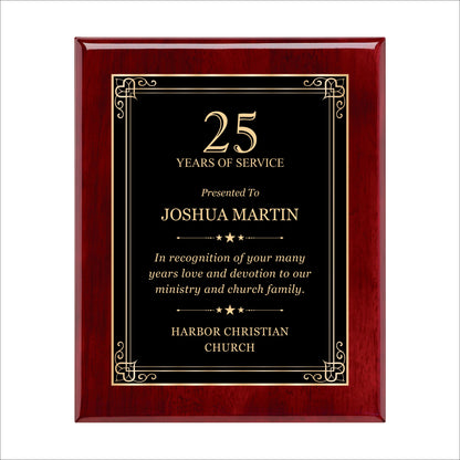 Rosewood Finished Plaque 10.5" X 13" / Rosewood Piano Finish / Hearts