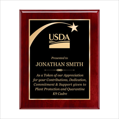 Rosewood Finished Plaque 10.5" X 13" / Rosewood Piano Finish / Shooting Star