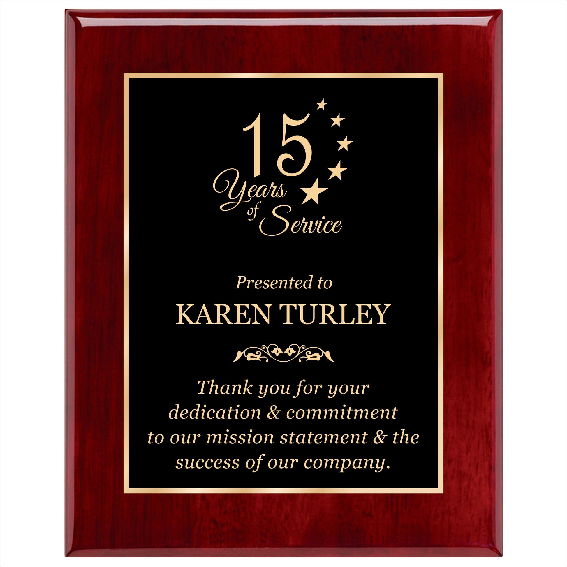 Rosewood Finished Plaque 12" X 15" / Rosewood Piano Finish / Single Border