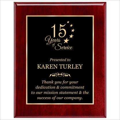 Rosewood Finished Plaque 12" X 15" / Rosewood Piano Finish / Single Border