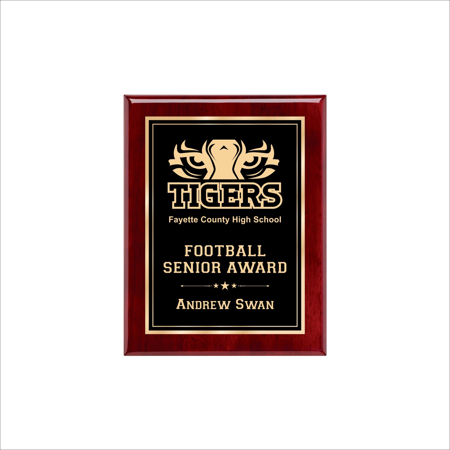 Rosewood Finished Plaque 7" X 9" / Rosewood Piano Finish / Double Border