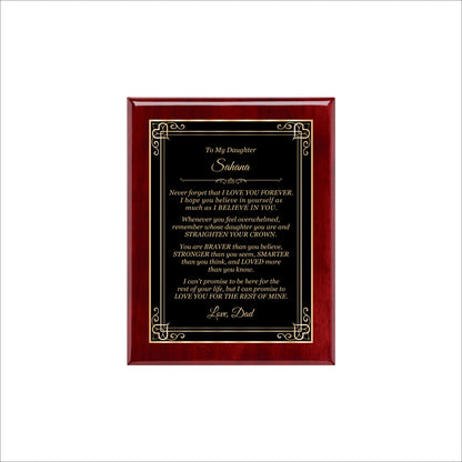 Rosewood Finished Plaque 7" X 9" / Rosewood Piano Finish / Hearts
