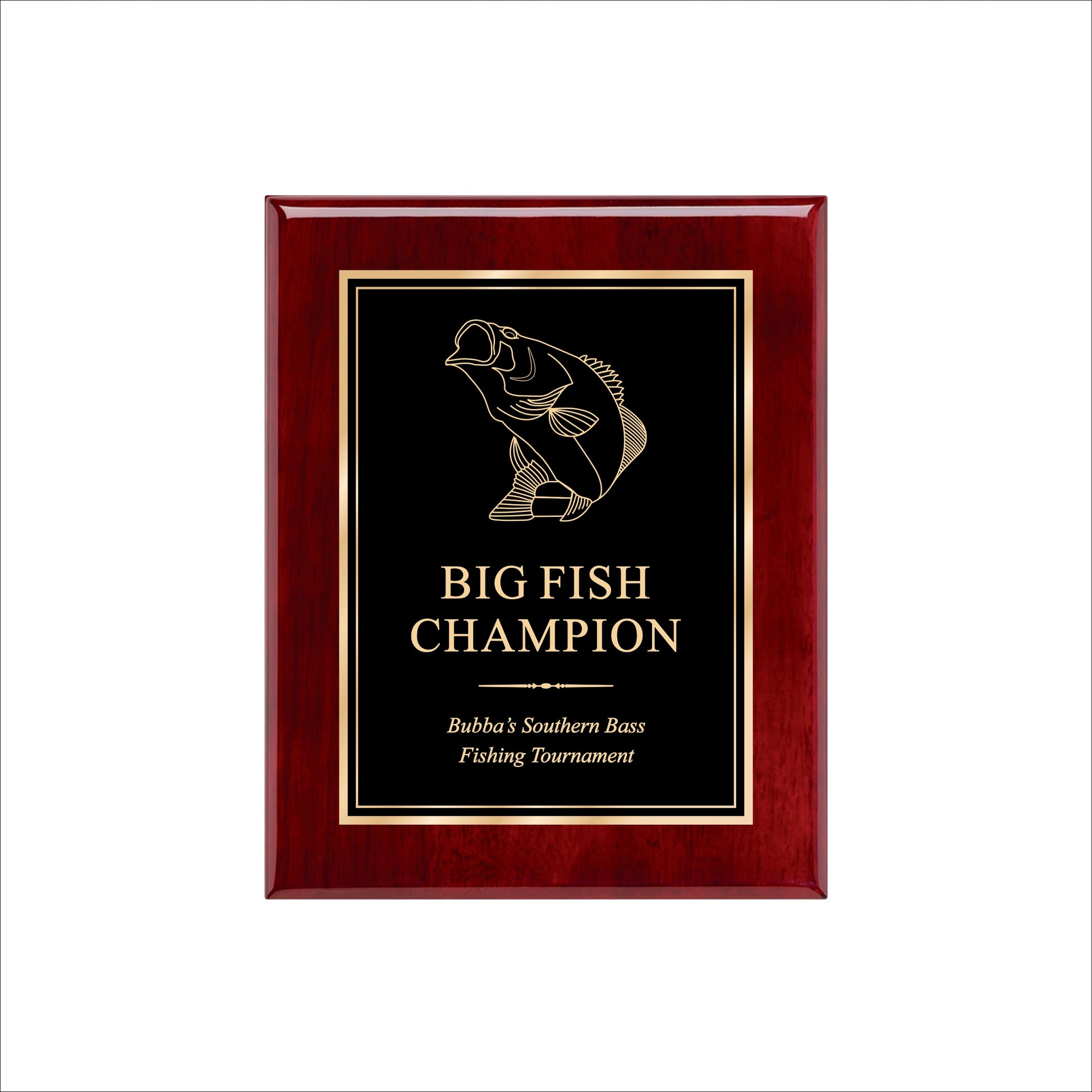 Rosewood Finished Plaque 8" X 10 / Rosewood Piano Finish / Double Border