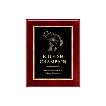 Rosewood Finished Plaque 8" X 10 / Rosewood Piano Finish / Double Border