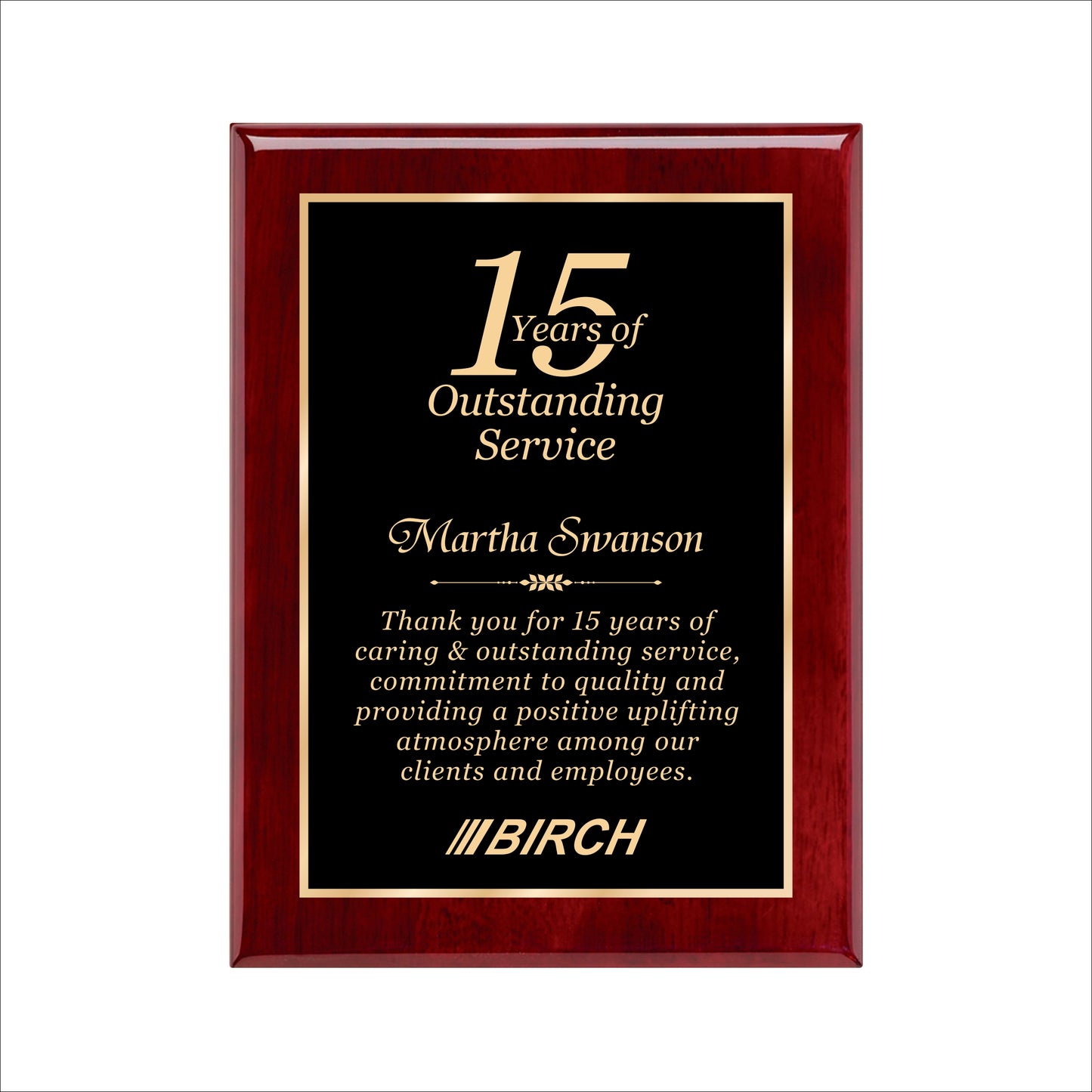 Rosewood Finished Plaque 9" X 12" / Rosewood Piano Finish / Single Border