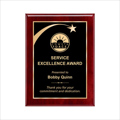 Rosewood Finished Plaque 9" X 12" / Rosewood Piano Finish / Shooting Star