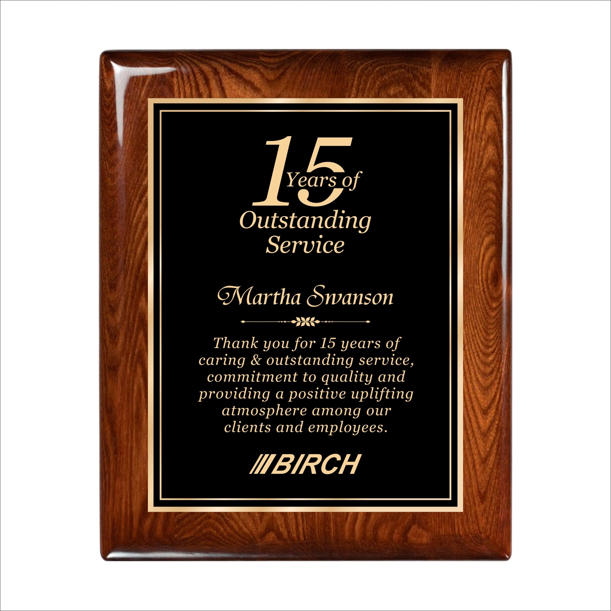 Glossy Walnut Finished Plaque 10.5" X 13" / Walnut  Piano Finish / Double Border