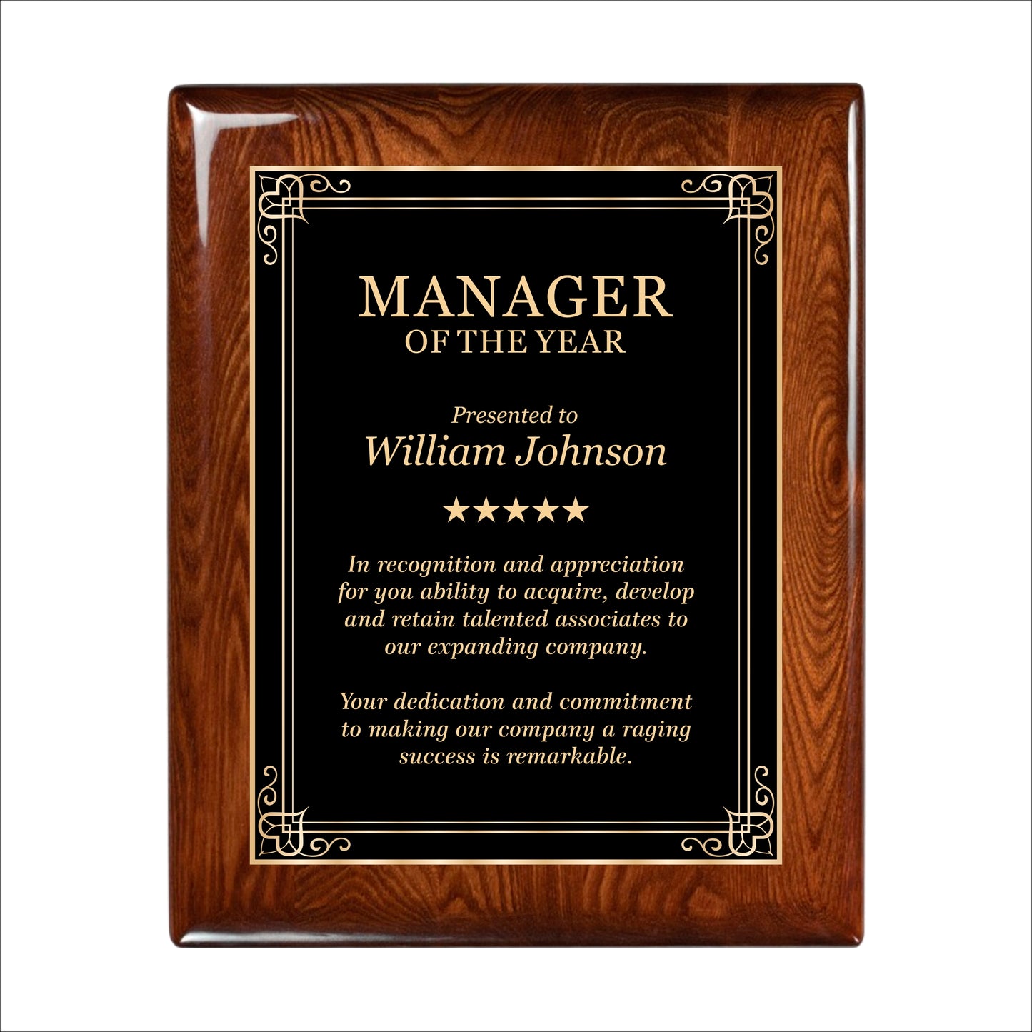 Glossy Walnut Finished Plaque 10.5" X 13" / Walnut  Piano Finish / Hearts