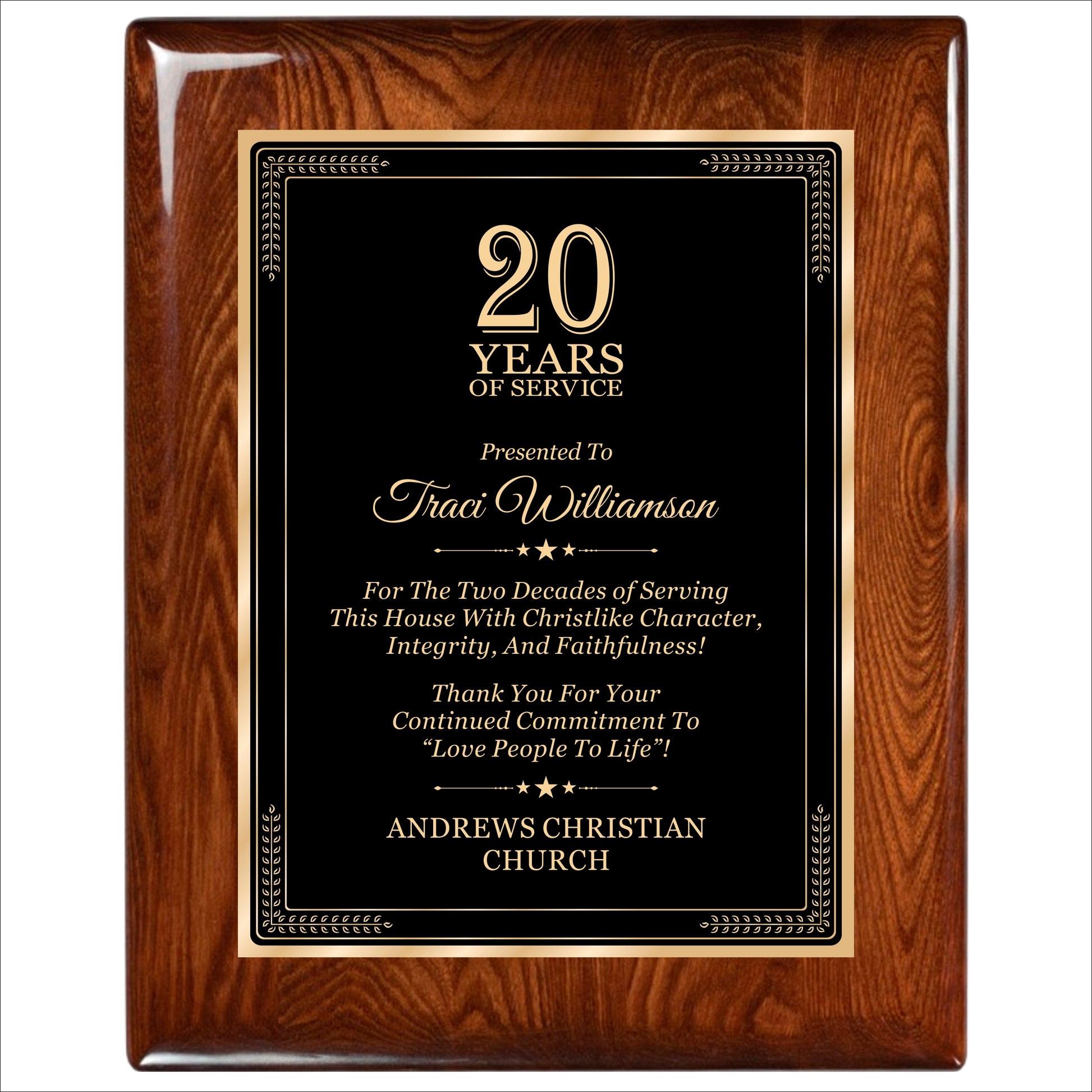 Glossy Walnut Finished Plaque 12" X 15" / Walnut  Piano Finish / Elite Border