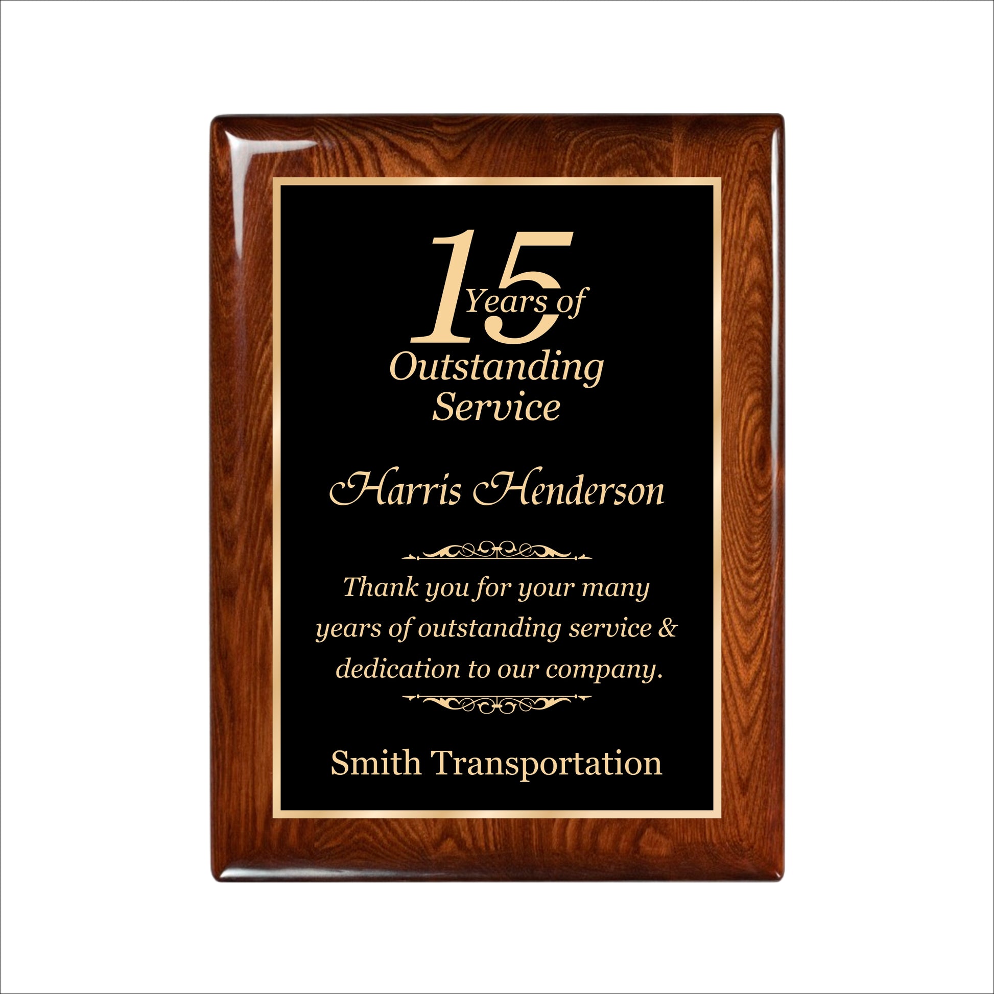 Glossy Walnut Finished Plaque 9" X 12" / Walnut  Piano Finish / Single Border